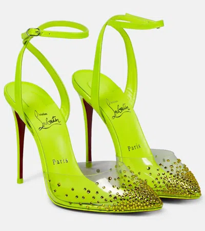 Christian Louboutin Verzierte Pumps Spikaqueen 100 In Version Fluo Yellow