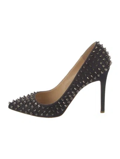 Pre-owned Christian Louboutin Spike Accents Denim Pumps In Multi