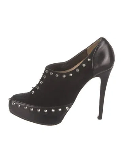 Pre-owned Christian Louboutin Spike Accents Leather Pumps In Black