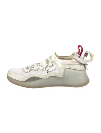 Pre-owned Christian Louboutin Spike Accents Leather Sneakers In Multi