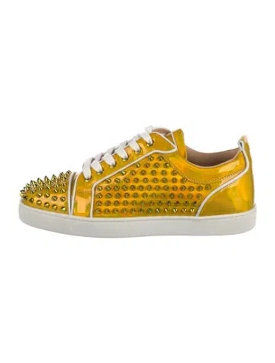 Pre-owned Christian Louboutin Spike Accents Patent Leather Sneakers
