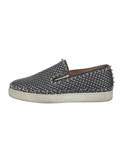 Pre-owned Christian Louboutin Spike Accents Printed Sneakers