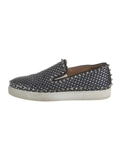 Pre-owned Christian Louboutin Spike Accents Printed Sneakers