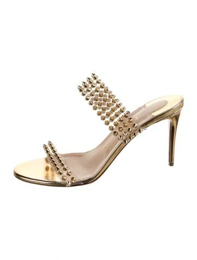 Pre-owned Christian Louboutin Spike Accents Pvc Slides