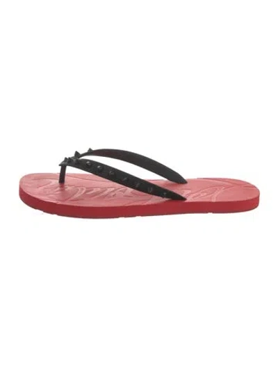 Pre-owned Christian Louboutin Spike Accents Rubber Flip Flops In Multi