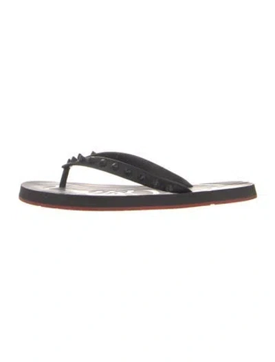 Pre-owned Christian Louboutin Spike Accents Rubber Flip Flops In Multi