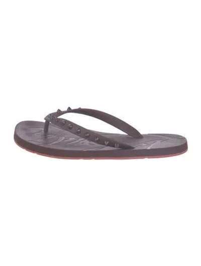 Pre-owned Christian Louboutin Spike Accents Rubber Flip Flops In Purple