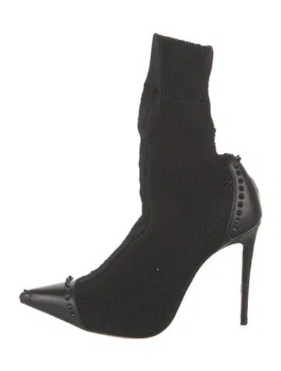 Pre-owned Christian Louboutin Spike Accents Studded Accents Sock Boots In Black