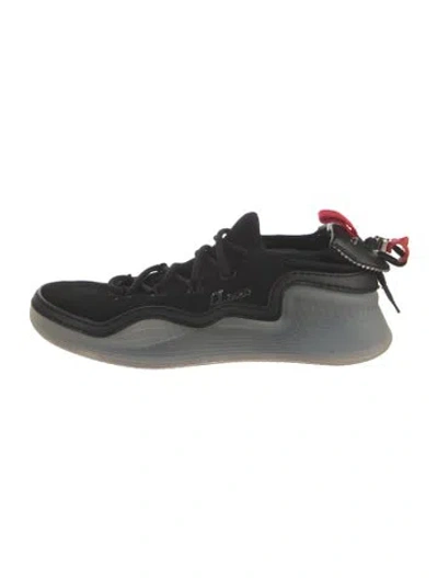 Pre-owned Christian Louboutin Spike Accents Suede Sneakers In Black