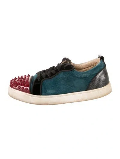 Pre-owned Christian Louboutin Spike Accents Suede Sneakers In Multi