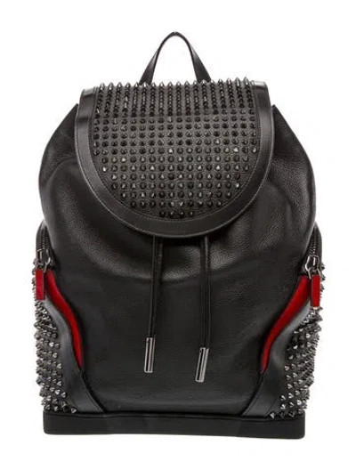 Pre-owned Christian Louboutin Spike Backpack In Black