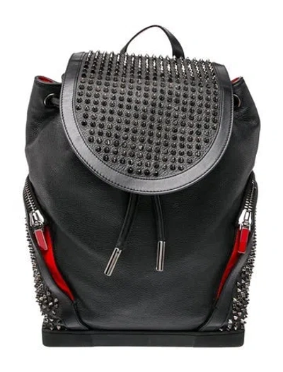 Pre-owned Christian Louboutin Spike Backpack In Black