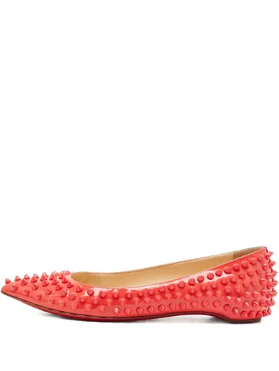 Pre-owned Christian Louboutin Spike Ballet Flats