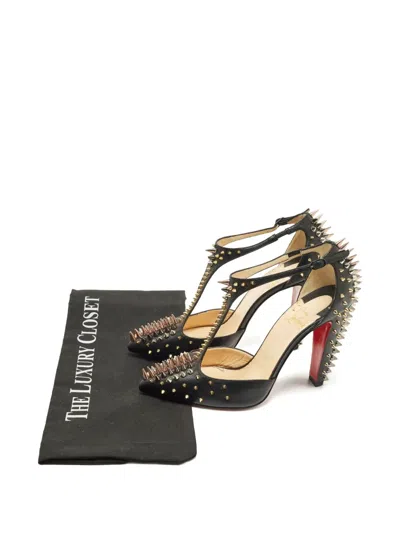 Pre-owned Christian Louboutin Spike Leather Pumps In Black