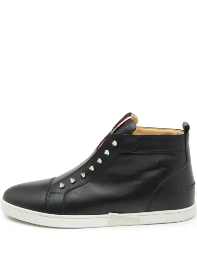 Pre-owned Christian Louboutin Spike-studded High-top Sneakers