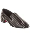 Christian Louboutin Spikeasy Studded Red Sole Slip-on Loafers In Black