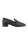 Christian Louboutin Spikeasy Studded Red Sole Slip-on Loafers In Black