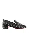 Christian Louboutin Spikeasy Studded Red Sole Slip-on Loafers In Black