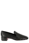Christian Louboutin Spikeasy Studded Red Sole Slip-on Loafers In Black