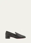 CHRISTIAN LOUBOUTIN SPIKEASY STUDDED RED SOLE SLIP-ON LOAFERS
