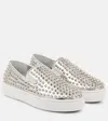 Christian Louboutin White Ab/clear Ab Roller Boat Woman Flat Sneaker In Silver