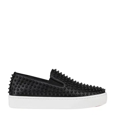 Christian Louboutin Man Sneakers Black Size 7 Leather