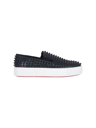 Christian Louboutin Man Sneakers Black Size 7 Leather