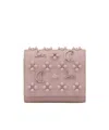 Christian Louboutin Spiked Compact Wallet In Neutral