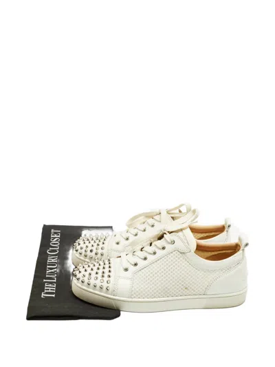 Pre-owned Christian Louboutin Spikes Sneakers In White