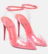 Christian Louboutin Women's Spikoo 100 Pvc Ankle-strap Sandals In Pink