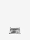 Christian Louboutin Spiked Metallic Leather Crossbody Bag In Silver