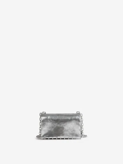 Christian Louboutin Spiky Clutch Bag In Silver