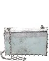 Christian Louboutin Spiked Metallic Leather Crossbody Bag In Silver