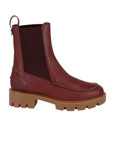 Christian Louboutin Splicing Details Chelsea Boots In Red
