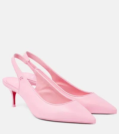 Christian Louboutin Sporty Kate 55 Leather Slingback Pumps In Pink