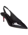 Christian Louboutin Hot Chick Sling 70 Patent Black Pumps In Black