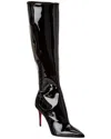 Christian Louboutin High Black Patent Leather Boot Women In Black