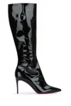 Christian Louboutin High Black Patent Leather Boot Women In Blacklinblack