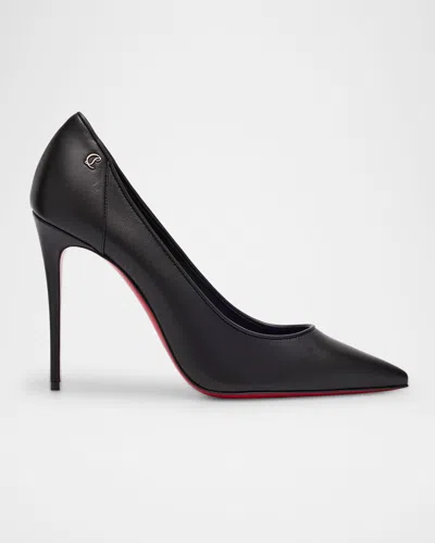 Christian Louboutin Sporty Kate Leather Red Sole Pumps In Black