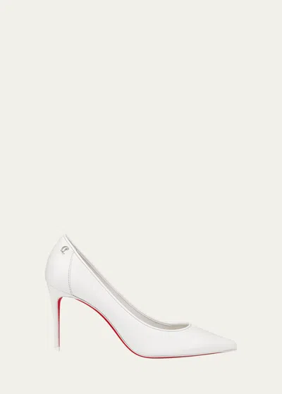 Christian Louboutin Sporty Kate Napa Red Sole Pumps In White