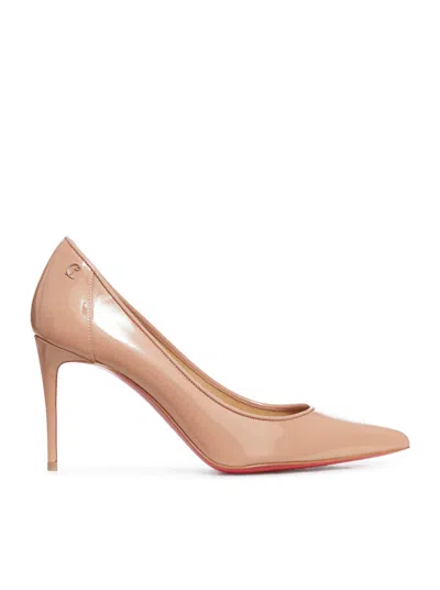 Christian Louboutin Sporty Kate 85 Patent Pumps In Neutral