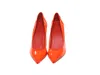 Christian Louboutin Kate 100 Patent Leather Pumps In Orange