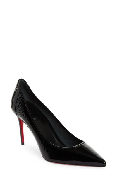 Christian Louboutin Sporty Kate Patent Leather Pump In Black/lin Black