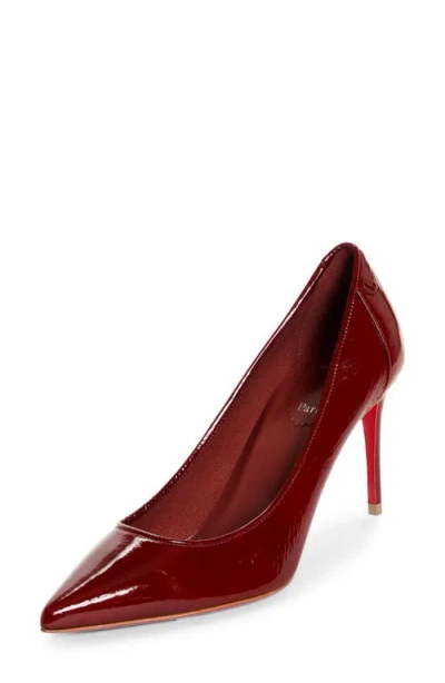 Christian Louboutin Sporty Kate 85 Patent Pump In Loubi Red