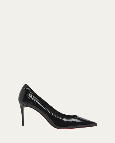Christian Louboutin Sporty Kate Patent Red Sole Pumps In Black