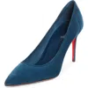 Christian Louboutin Kate Suede Red Sole Classic Pumps In Blue