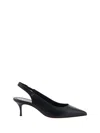 Christian Louboutin 55mm Sporty Kate Nappa Slingback Pumps In Black/lin Black