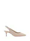 Christian Louboutin Sporty Kate 55 Leather Slingback Pumps In Leche/lin Leche