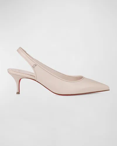 Christian Louboutin Sporty Kate Red Sole Slingback Pumps In Leche