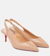 Christian Louboutin Sporty Kate 55 Leather Slingback Pump In Beige